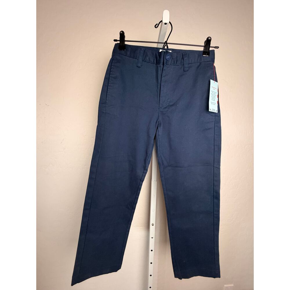 Cat & Jack Boys Navy Uniform Pants Size 12 Straight Fit Stretch NWT